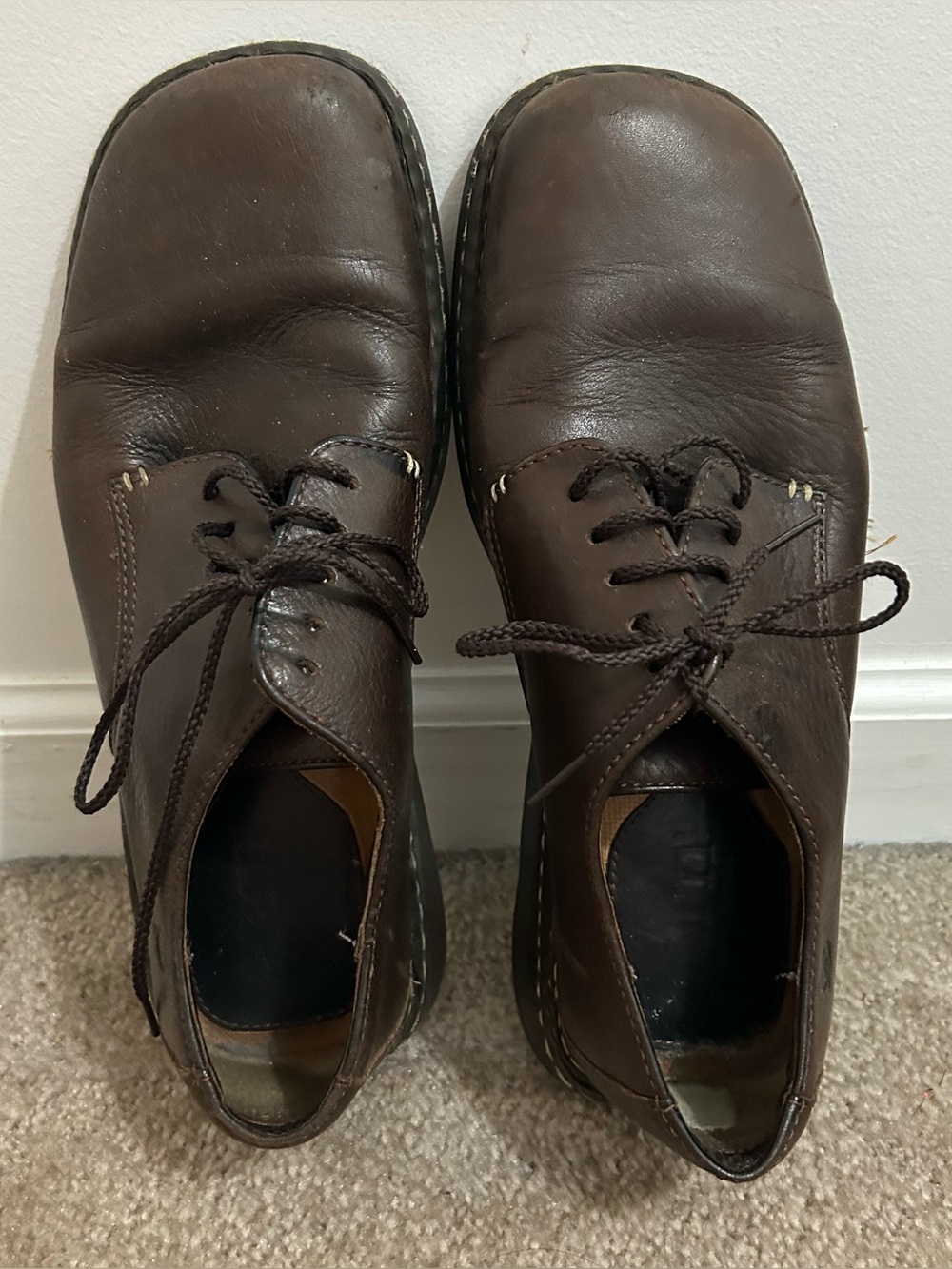 Men’s Brown Leather Born Caleb Lace-Up Shoes Size 10/44